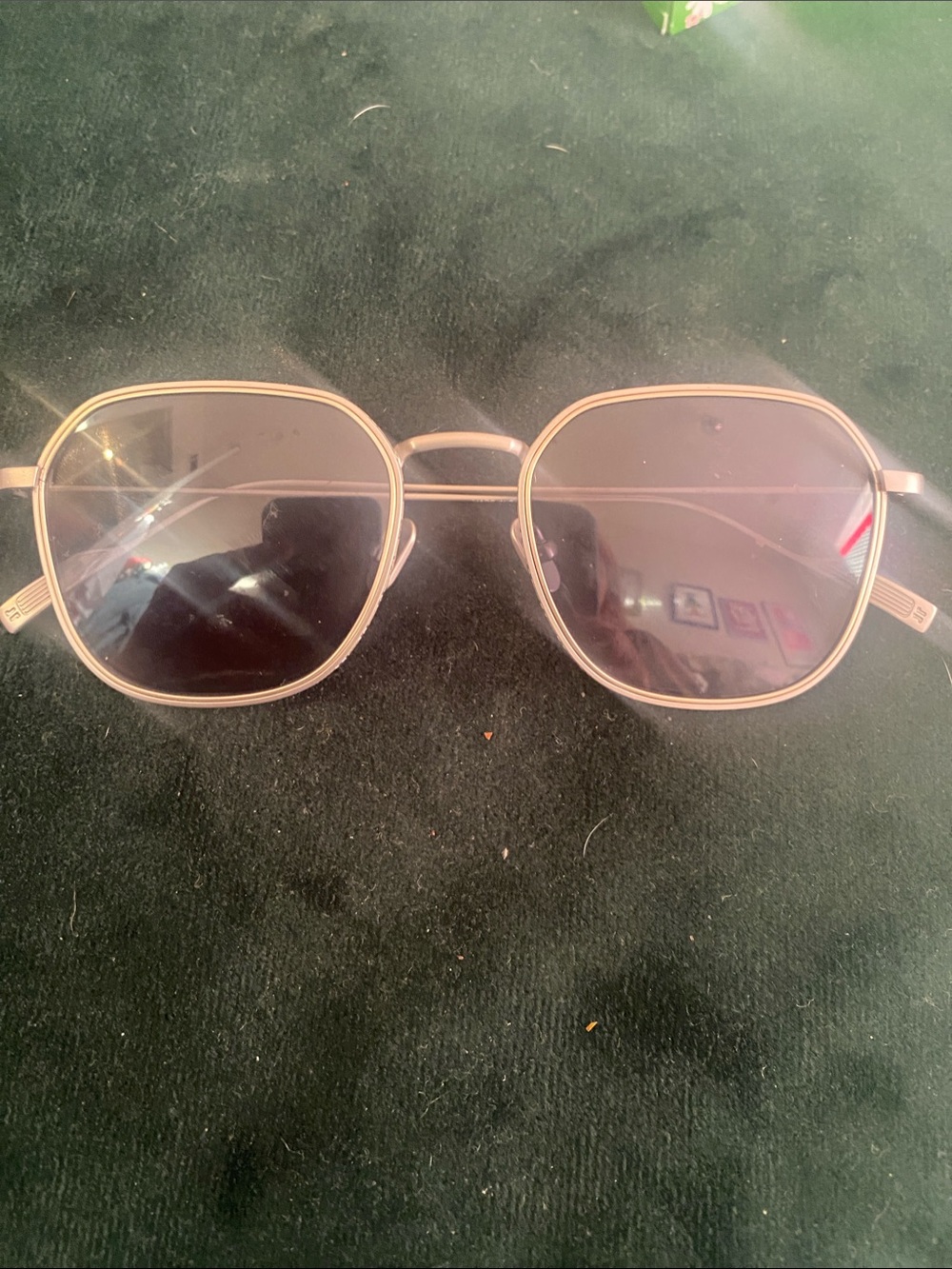 Yves Saint Laurent Gold Frame Sunglasses with Gray Lenses